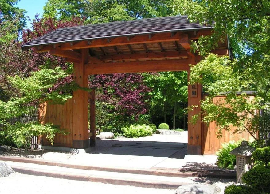 The entrance gate of the Japanese Garden in Wrocław.