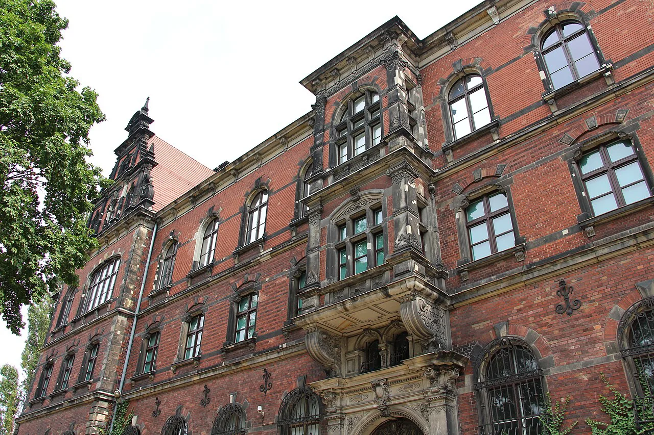 Red-brick facade of the National Museum in Wrocław.