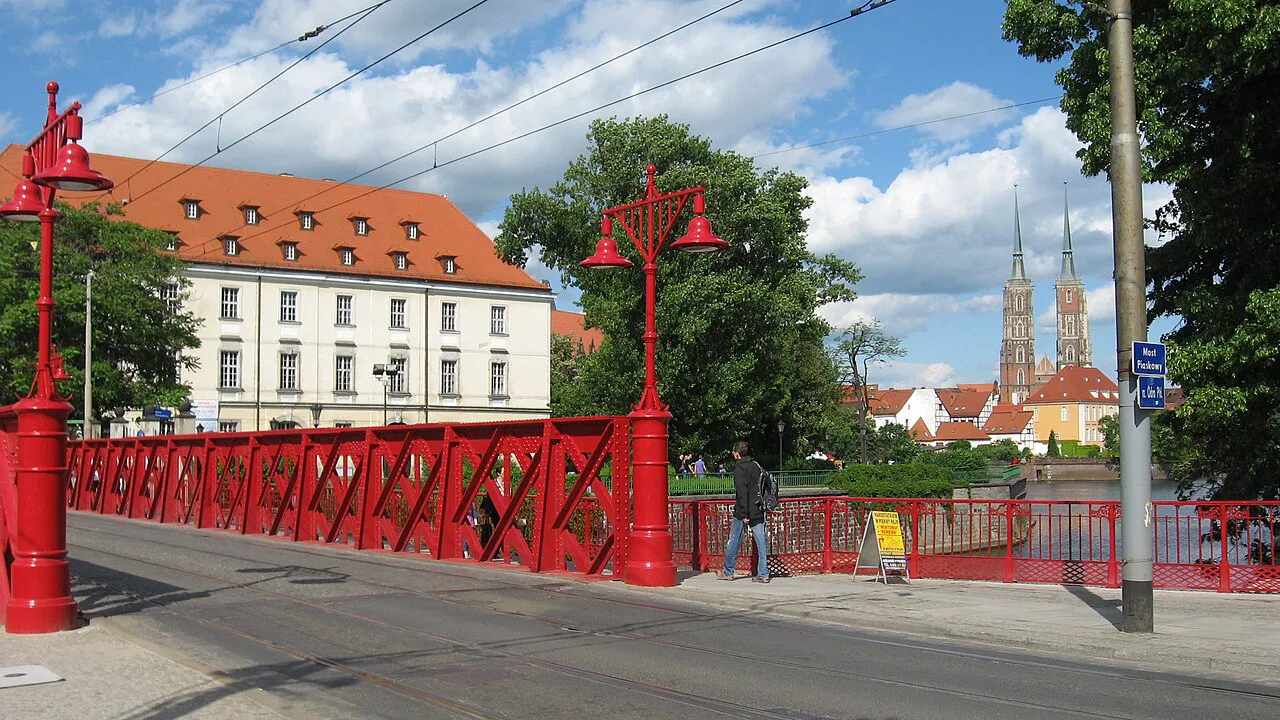 Piaskowy Bridge in Wrocław.