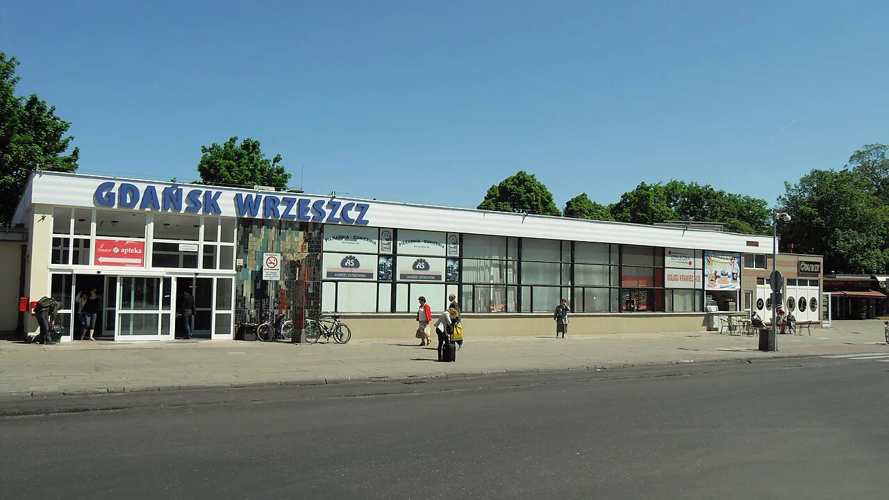 The Gdańsk Wrzeszcz railway station building.
