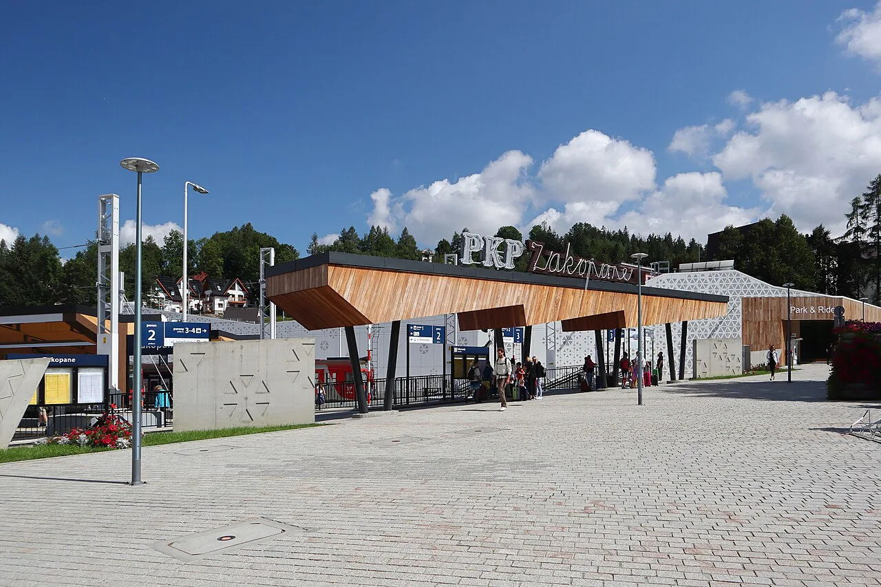 Zakopane railway station after its reconstruction in 2024.
